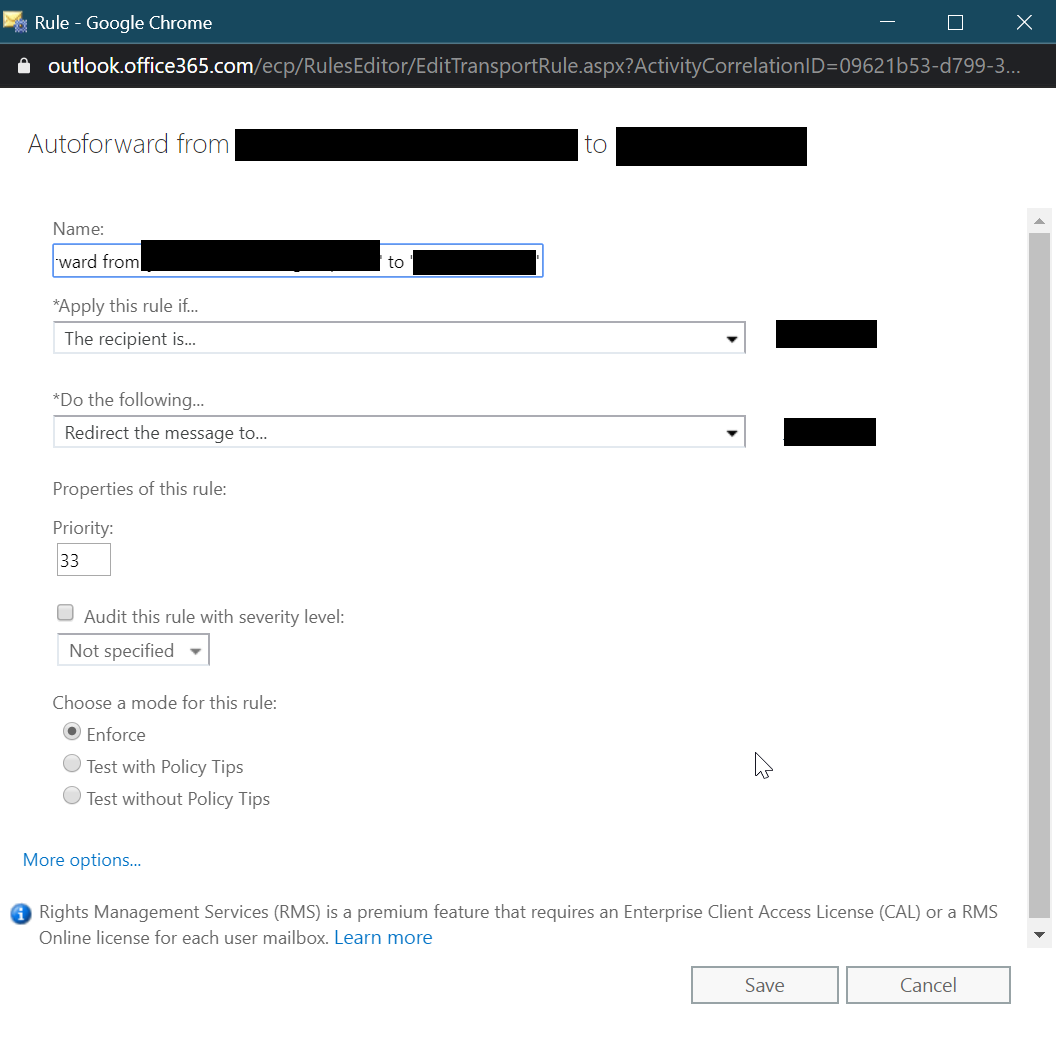 PREVENT AUTO FORWARDING BUT ALLOW EXCEPTIONS intelligence overview